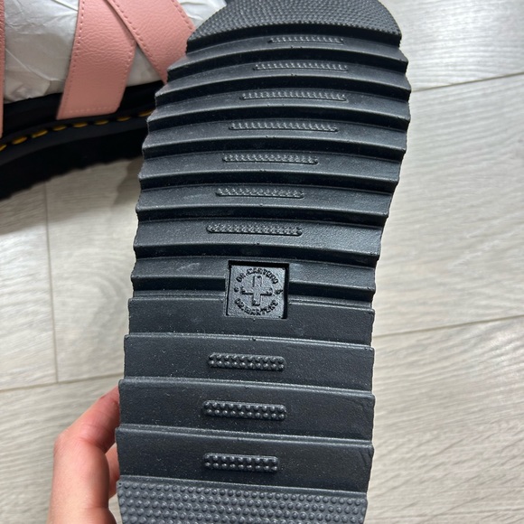 DR. MARTENS Voss II Quad Leather Platform Sandals Beige Pink - Picture 9 of 12